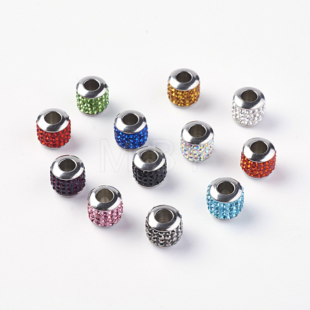 304 Stainless Steel European Beads STAS-E142-P-1