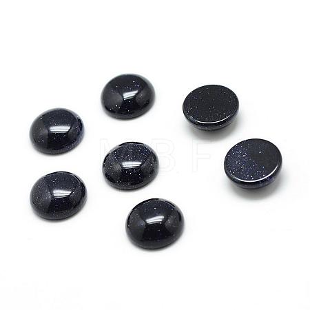Synthetic Blue Goldstone Cabochons G-T020-6mm-27-1