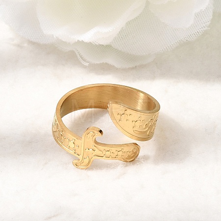 201 Stainless Steel Cuff Open Rings RJEW-Z141-01G-1
