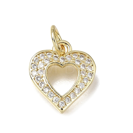 Brass Micro Pave Clear Cubic Zirconia Charms CU-L001-19G-05-1