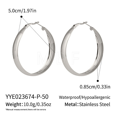 304 Stainless Steel Hoop Earrings UF4062-6-1