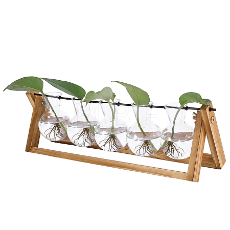 PET Bulb Shape Hydroponic Vase AJEW-WH0709-387A-1