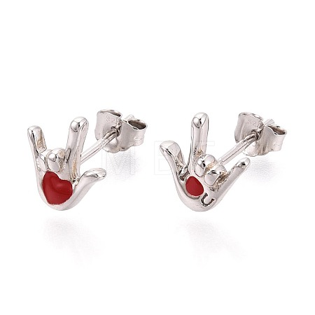 925 Sterling Silver Stud Earrings STER-N016-132P-1