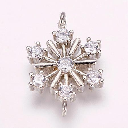 Brass Micro Pave Cubic Zirconia Links ZIRC-E118-25P-1
