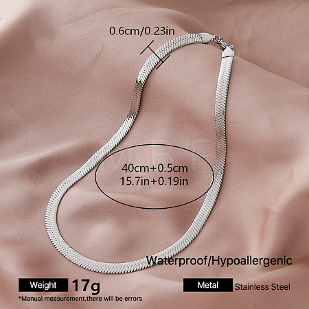 Vintage Style 304 Stainless Steel Snake Chain Necklaces for Women AI1121-1-1