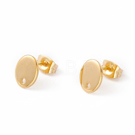 201 Stainless Steel Stud Earring Findings with Hole X-EJEW-A071-13G-1
