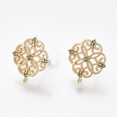Brass Stud Earring Findings X-KK-T038-491B-1