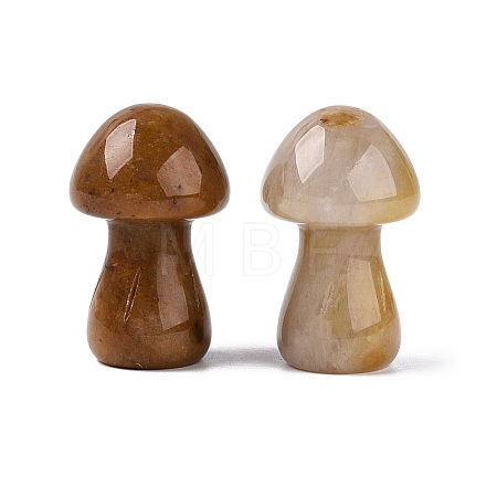 Natural Topaz Jade Mushroom Display Decorations G-Q602-03P-1