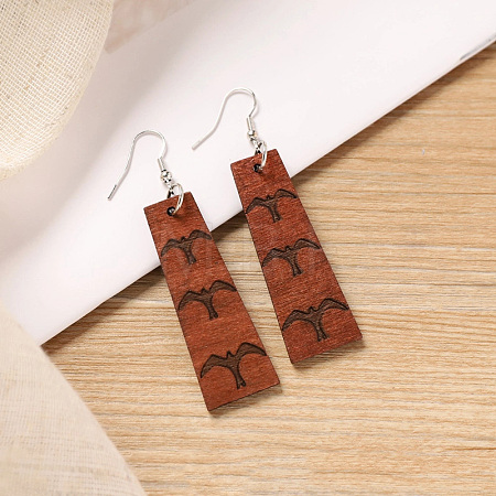 Bohemian Wood Dangle Earrings WG7FE60-03-1