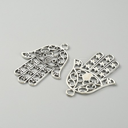Tibetan Style Big Pendants TIBEP-WH0001-02AS-1