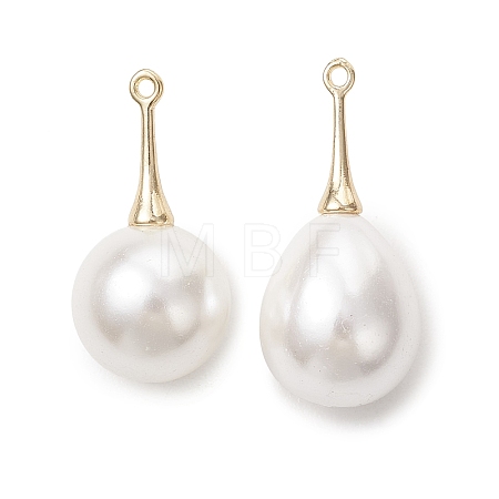 2Pcs 2 Styles Shell Pearl Pendants PALLOY-JF05423-1
