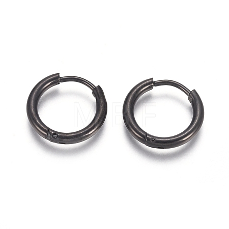 304 Stainless Steel Huggie Hoop Earrings EJEW-F111A-14mm-B-1