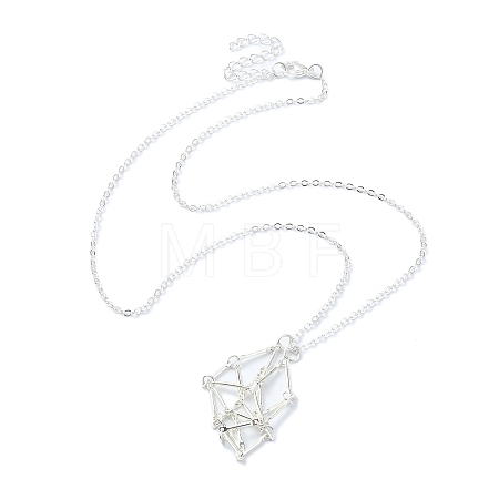 304 Stainless Steel Macrame Pouch Empty Stone Holder for Pendant Necklaces Making NJEW-JN04384-02-1