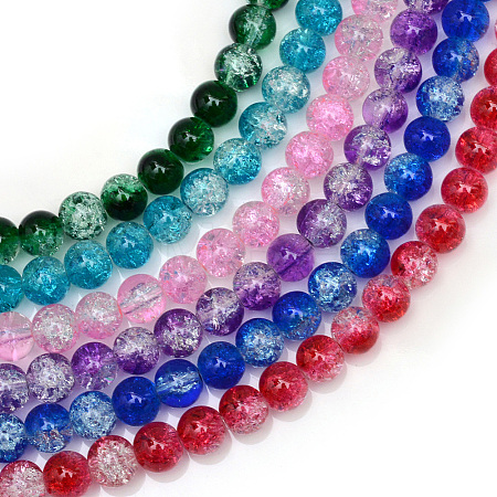 Baking Paint Crackle Glass Bead Strands CCG-S001-10mm-M-1