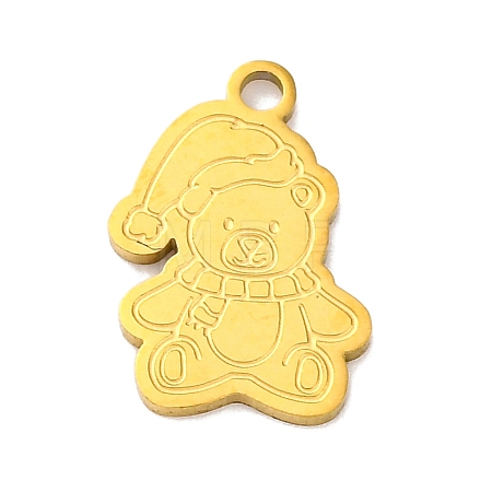 Christmas Theme 201 Stainless Steel Charms LS-STAS-Q015-13G-02-1