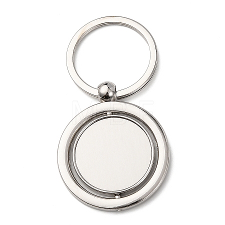Rotatable Alloy Blank Keychain Cabochon Settings KEYC-F041-01P-1