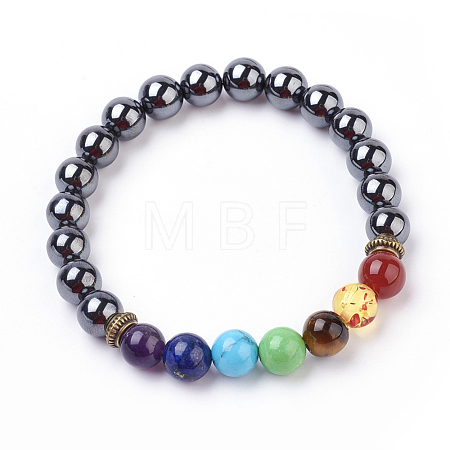 Gemstone Stretch Bracelets BJEW-P179-04-1
