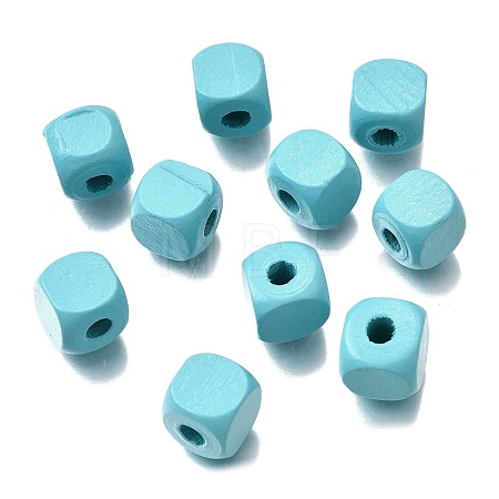 Spray Painted Wooden Beads WOOD-P021-01C-26-1