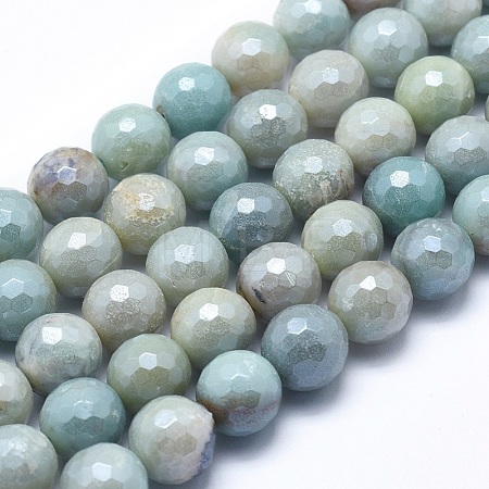 Natural Flower Amazonite Beads Strands X-G-O164-02-6mm-1