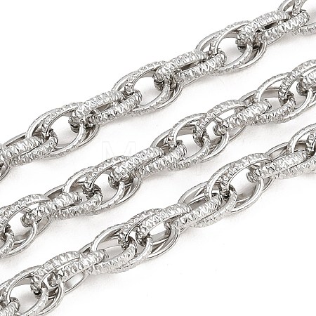 304 Stainless Steel Textured Rope Chains CHS-C022-03P-1