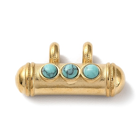 Boho Style Synthetic Turquoise 3-Bead Pendants STAS-P328-02G-01-1