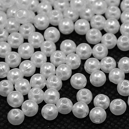 Imitated Pearl Acrylic Beads PACR-6D-1-1