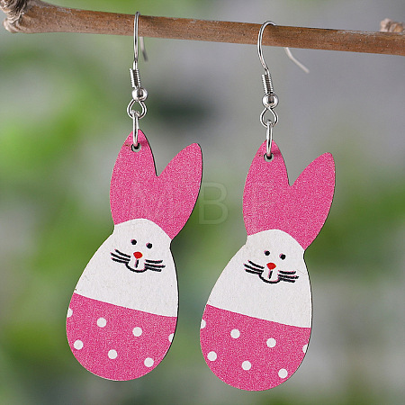 Easter Wood Dangle Earrings FS-WGE0D87-04-1