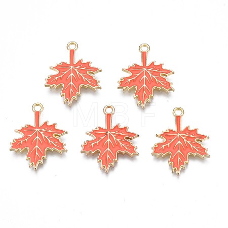 Autumn Theme Rack Plating Alloy Enamel Pendants ENAM-N055-068-1