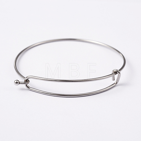 Tarnish Resistant Adjustable 304 Stainless Steel Expandable Bangle Making LS-BJEW-L604-09P-1
