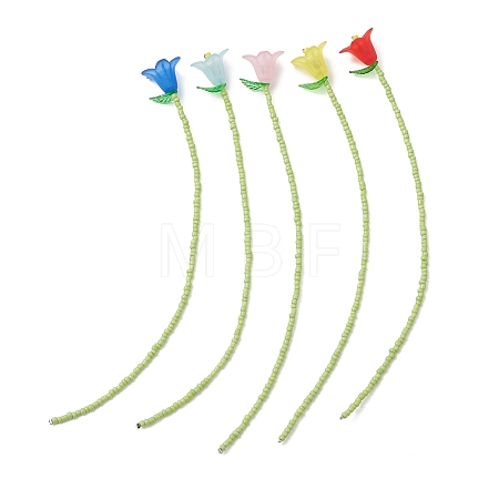 Flower Acrylic Bookmarks AJEW-TA00064-1