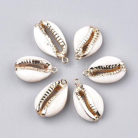 Electroplate Freshwater Shell Pendants X-SHEL-S274-19-1