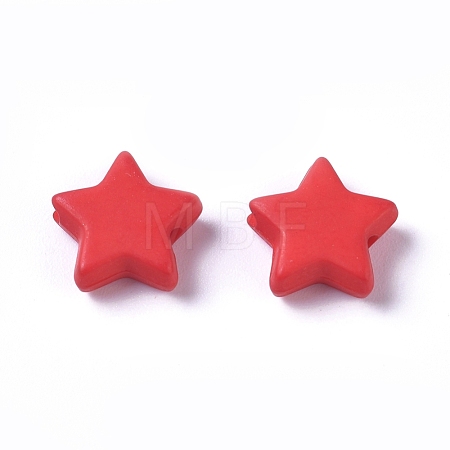 Opaque Acrylic Beads X-SACR-WH0002-07J-1
