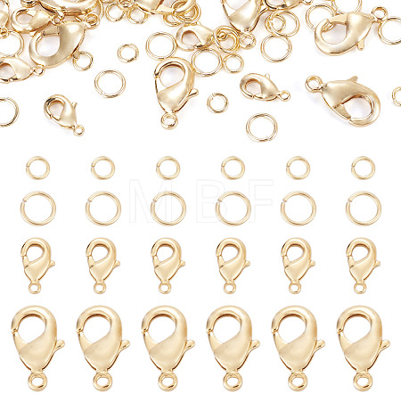 16Pcs 2 Styles Brass Lobster Claw Clasps KK-TA0009-17-1