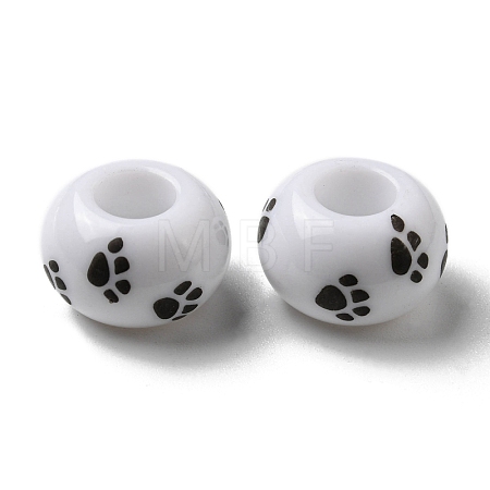 Printed Opaque Acrylic Beads SACR-D006-01A-1