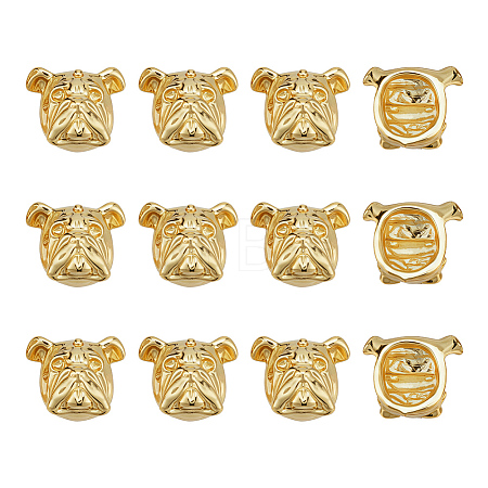 12Pcs Alloy Puppy Beads FIND-OC0014-14G-1