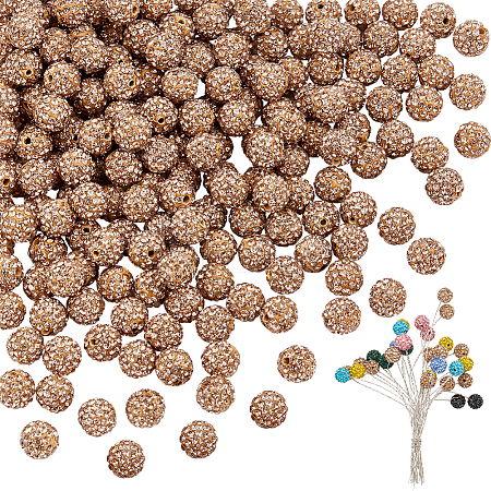 200Pcs Pave Disco Ball Beads RB-PH0001-41I-1