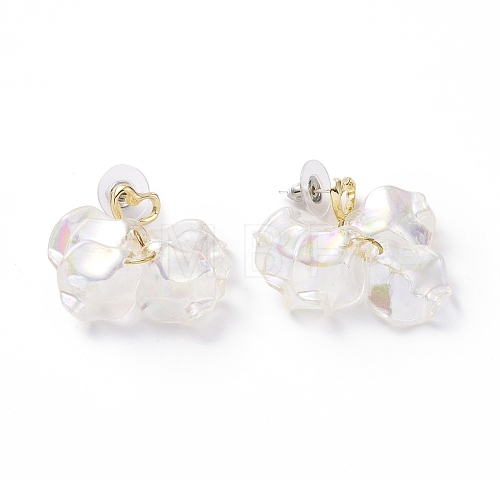 Acrylic Imitation Shell Dangle Earrings EJEW-L281-04B-1