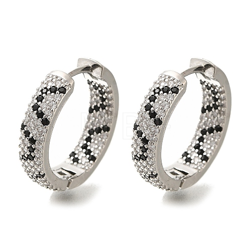 Rack Plating Brass Micro Pave Cubic Zirconia Hoop Earrings EJEW-H016-18P-1