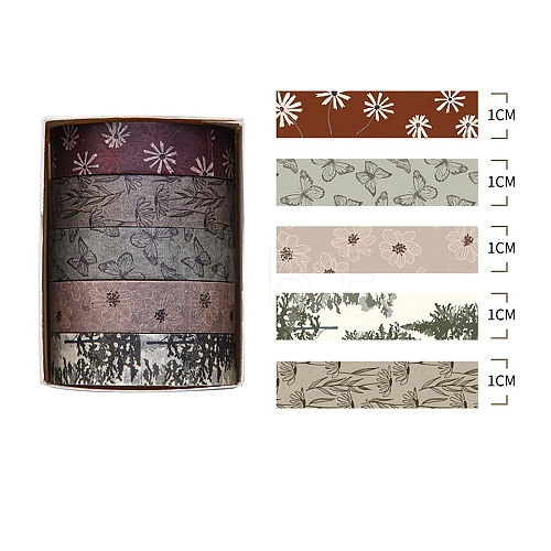 5 Rolls Forest Theme Paper Decorative Paper Tapes Set STIC-H002-05F-1