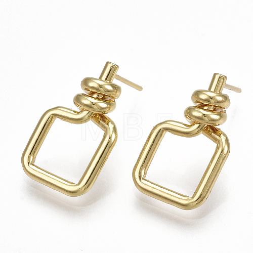 Brass Stud Earrings KK-S348-371-1