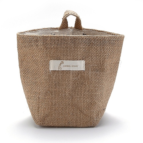 Foldable Cotton Linen Storage Basket HJEW-O003-02F-1