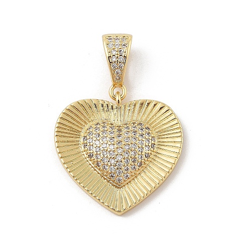 Brass Micro Pave Cubic Zirconia Pendants KK-U047-12G-1