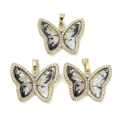 Real 18K Gold Plated Rack Plating Brass Micro Pave Cubic Zirconia Pendants KK-R161-05G-06-1
