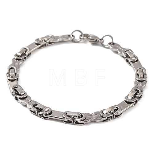 Tarnish Resistant 304 Stainless Steel Byzantine Chain Bracelets BJEW-B078-88P-1