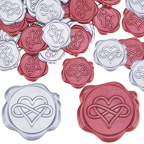50Pcs 2 Styles Adhesive Wax Seal Stickers DIY-CP0009-10A-1