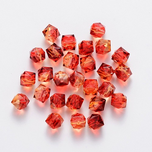 Transparent Spray Painted Crackle Acrylic Beads ACRP-YW0001-01A-1