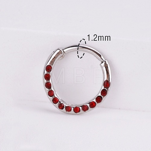 316L Stainless Steel Micro Pave Cubic Zirconia Hoop Nose Rings WG5D603-05-1