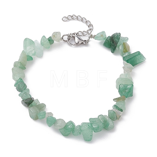 Natural Green Aventurine Chips Beaded Bracelet BJEW-JB09686-05-1