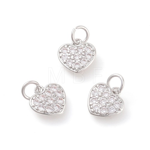 Brass Micro Pave Cubic Zirconia Charms X-ZIRC-F106-07P-1