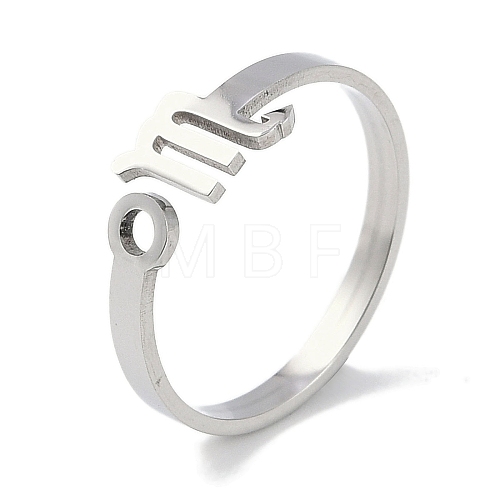 Non-Tarnish Constellations 304 Stainless Steel Open Cuff Ring for Women RJEW-L122-001P-04-1